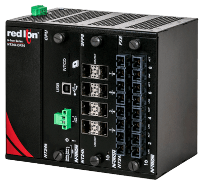 Red Lion Modular Industrial Ethernet Switch, NT24k-DR16